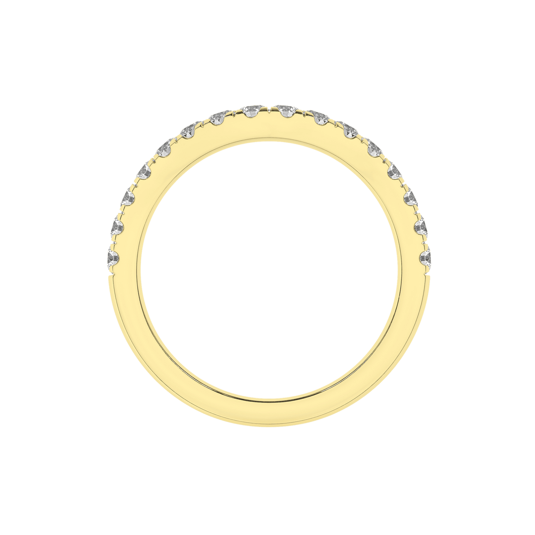 14k Yellow Gold 0.5ctw Round Lab Grown Diamond Curve Ring (Size 7)