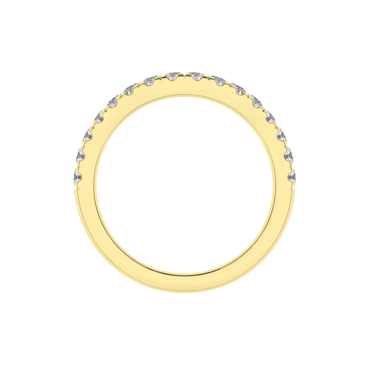 14k Yellow Gold 0.5ctw Round Lab Grown Diamond Curve Ring (Size 7)