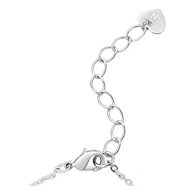 Lily Nily - Sterling Silver - Silver - Pink Enamel Necklace 14-16"