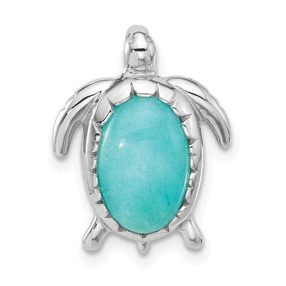 SS AMAZONITE TURTLE CHAIN SLID