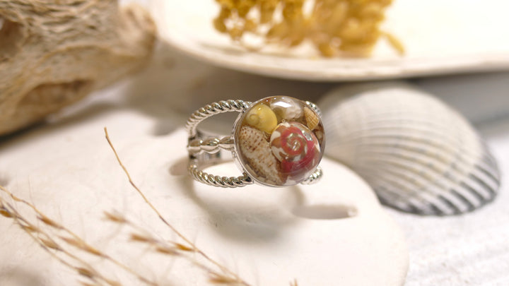 Dune - Sterling Silver - Boho Shell Scape Ring (Size 7)