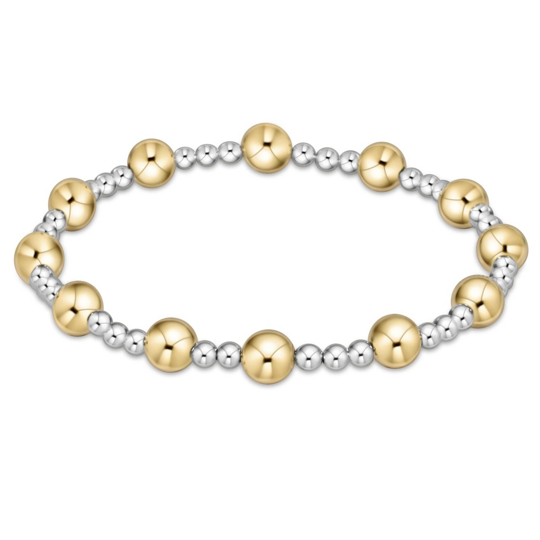 enewton - Classic Sincerity Pattern 6mm Mixed Metal Bracelet (Extends 7.25")