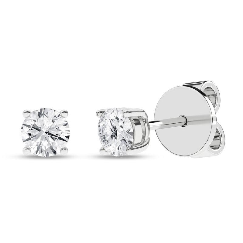 14k White Gold 0.50ctw Lab Grown Diamond Round Stud Solitaire Earrings