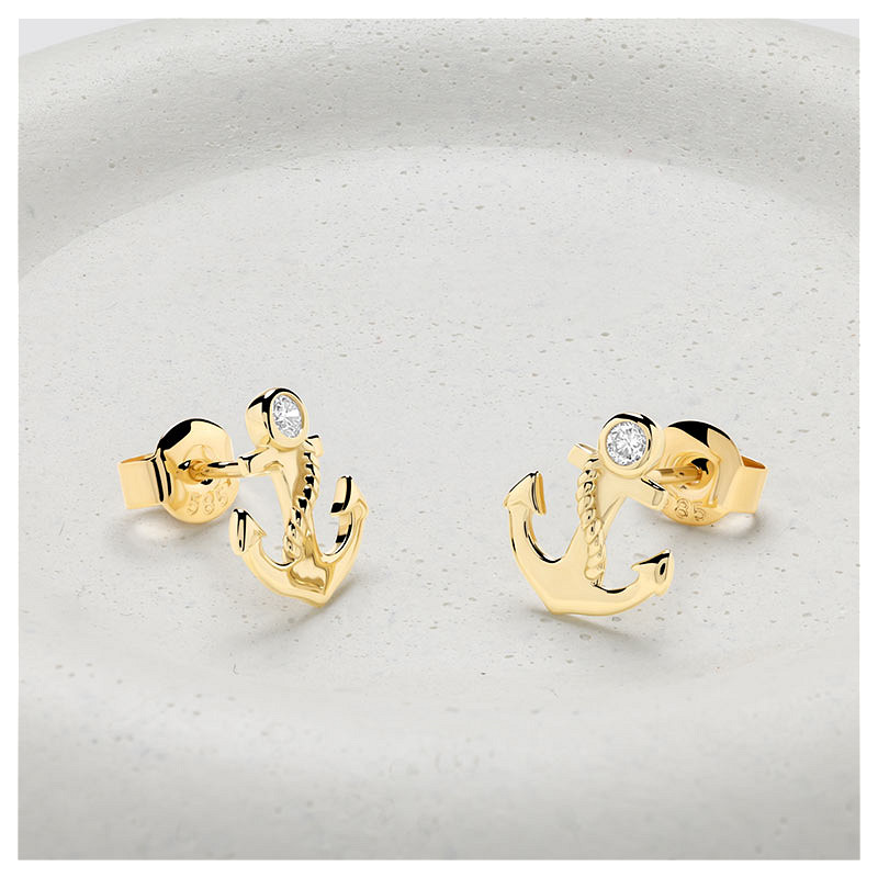 14kt Gold Lab Diamond Anchor E