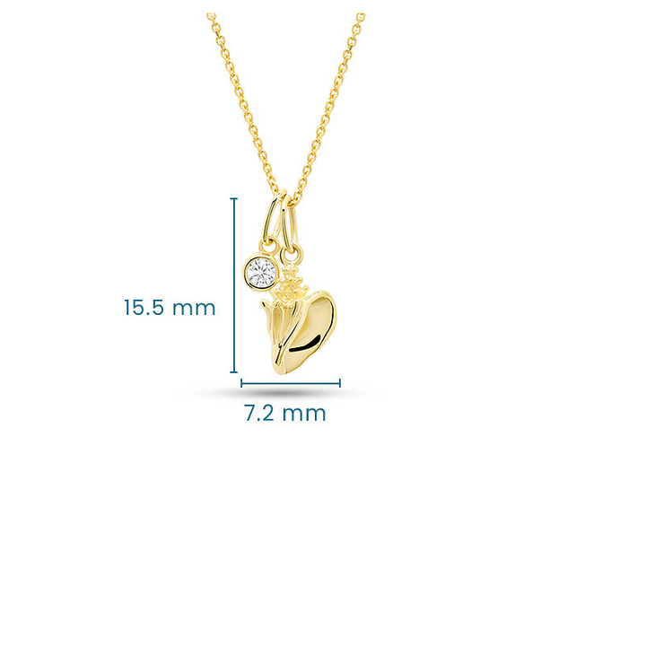 14kt Gold Lab Diamond Shell Ne