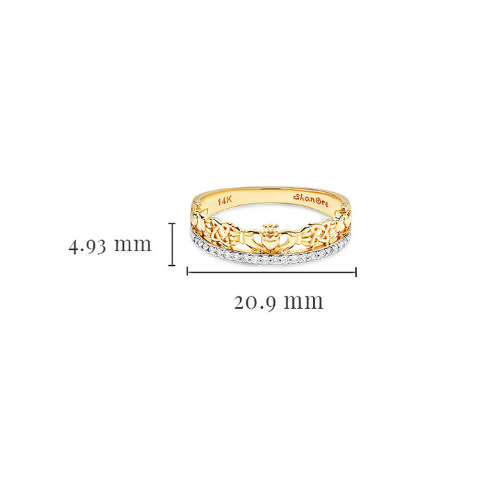 14kt Gold Lab Diamond Claddagh