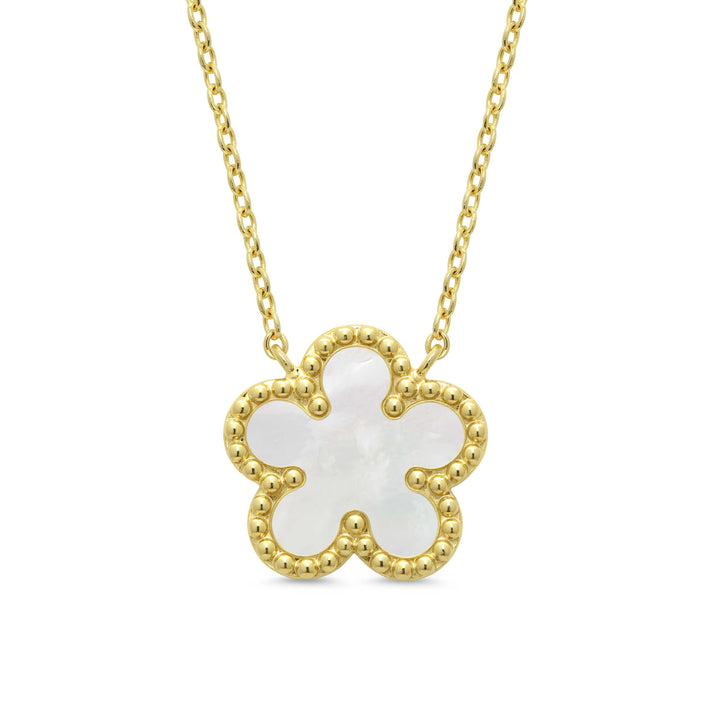 MOP FLOWER NECKLACE GP