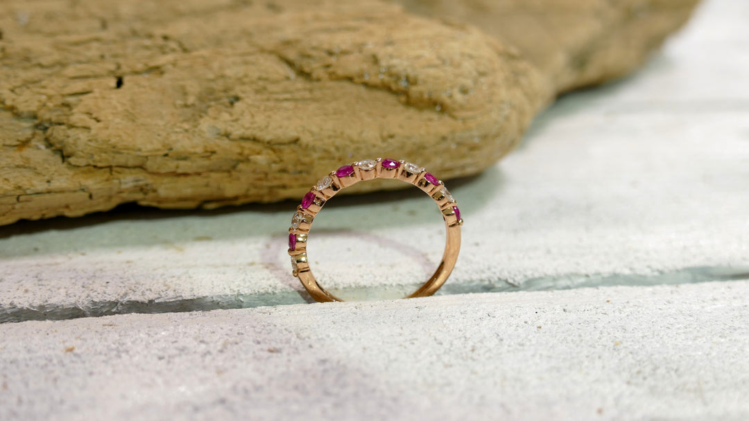 14k Rose Gold Ruby Ring (Size 6)