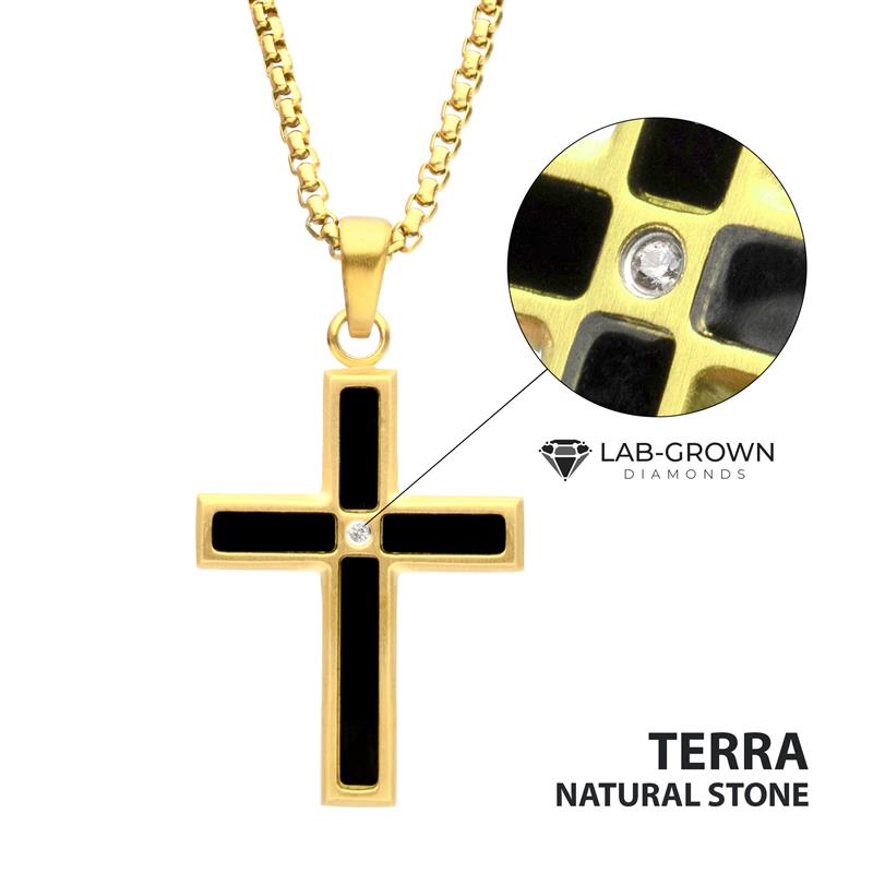 18Kt Gold IP Matte Finish Stee