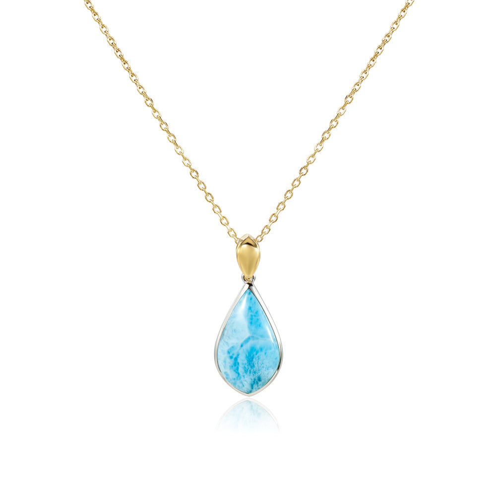 SS 925/14KY Larimar Pendant