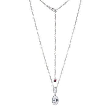 SS RHOD DOUBLE OVAL CZ NECK 17