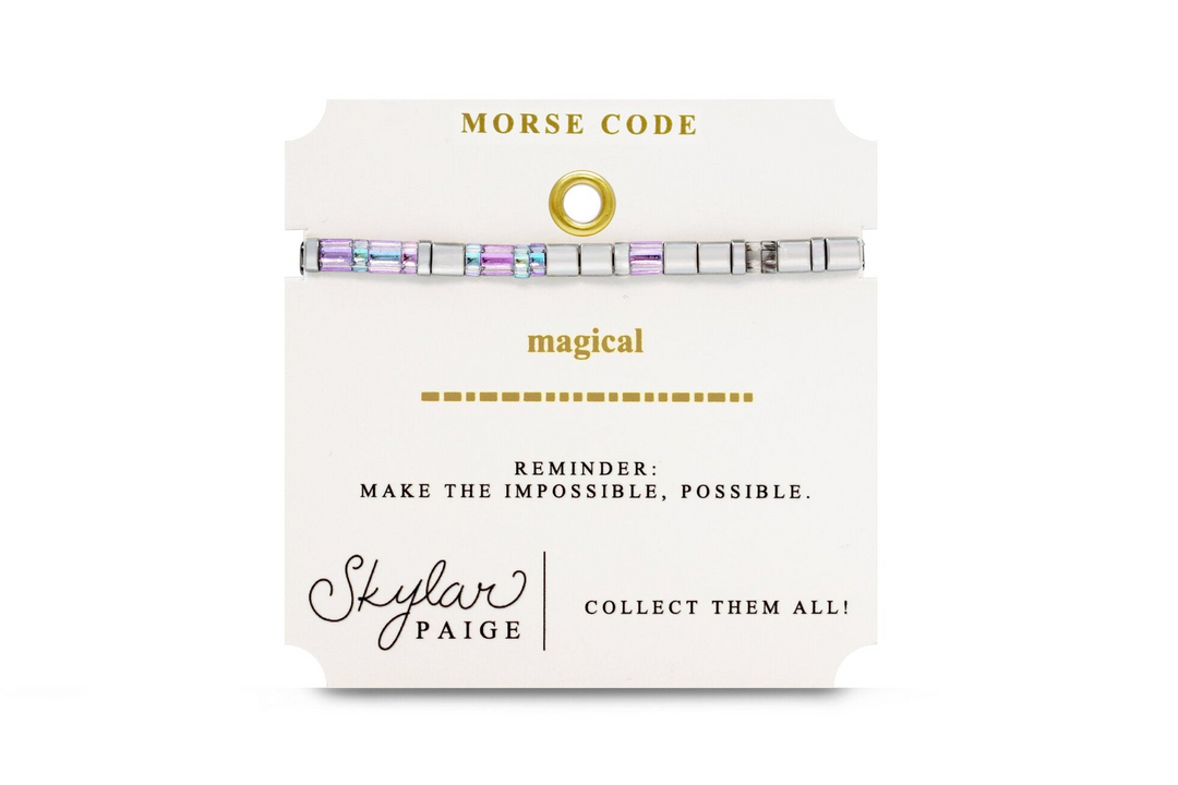 Stia Couture - - Silver "Magical" Tila Bead Stretch Bracelet