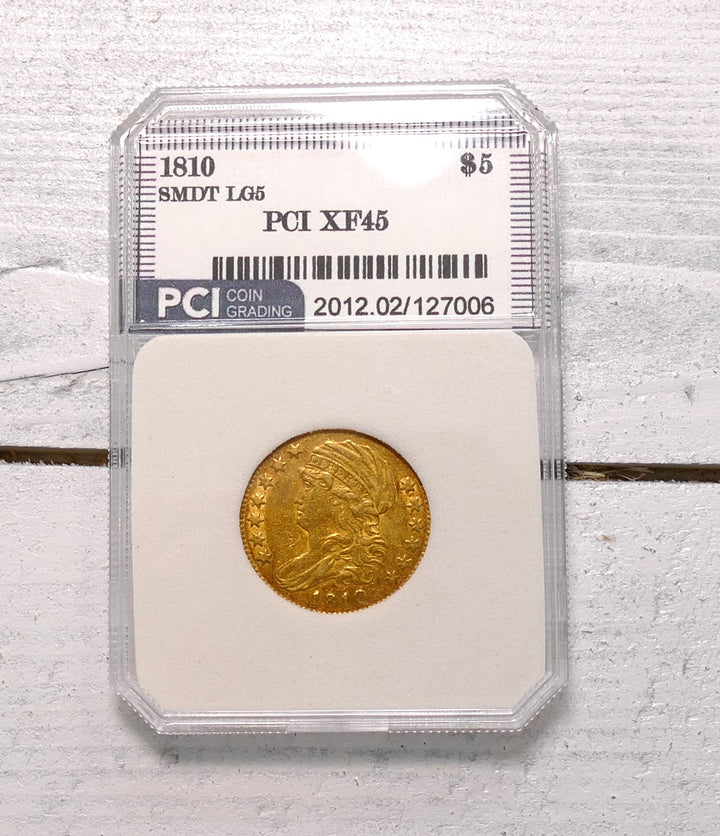 US 1810 FIVE DOLLAR GOLD COIN PHILLY MINT XF45 PCI SMALL LETTER