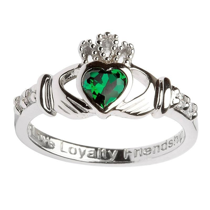 STERLING SILVER CLAD GREEN CZ