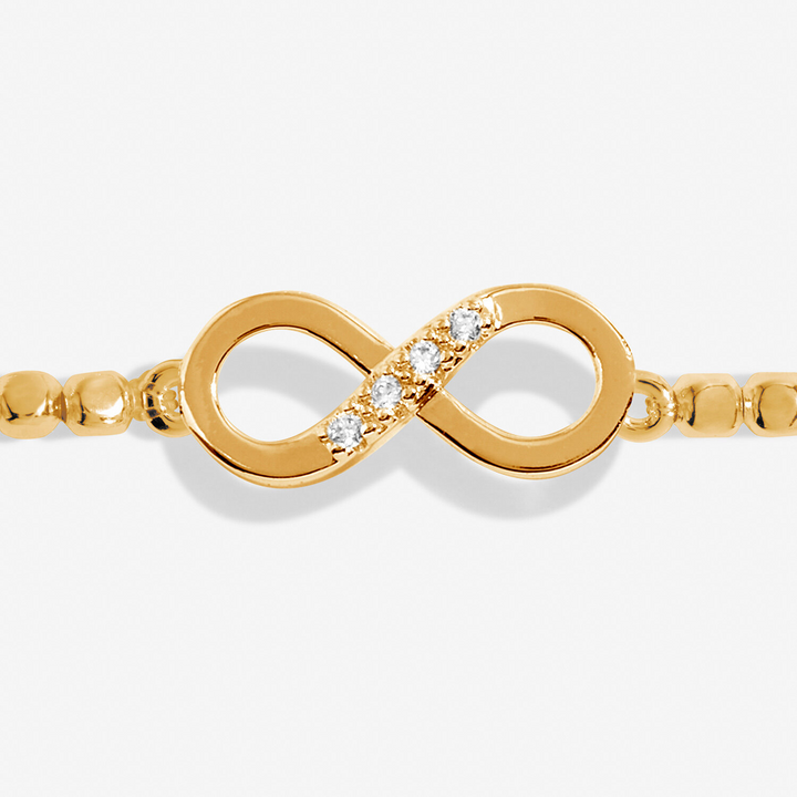 A Little & Co - Brass - Gold - Forever Friendship - Crystal Infinity Stretch Beaded Bracelet 6 7/8"