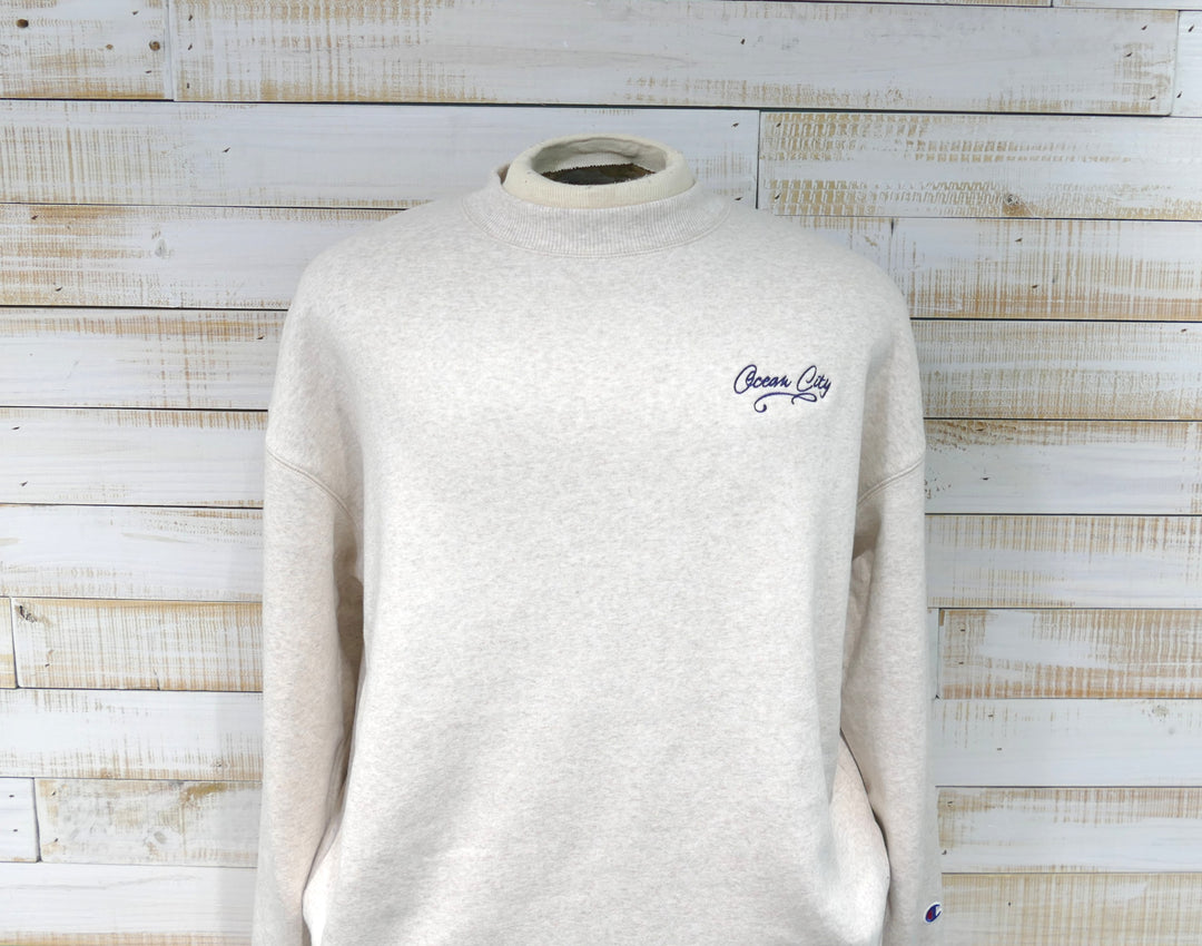 CHAMPION - Long Sleeve Crew Neck Fleece OC Sweatshirt - Oatmeal