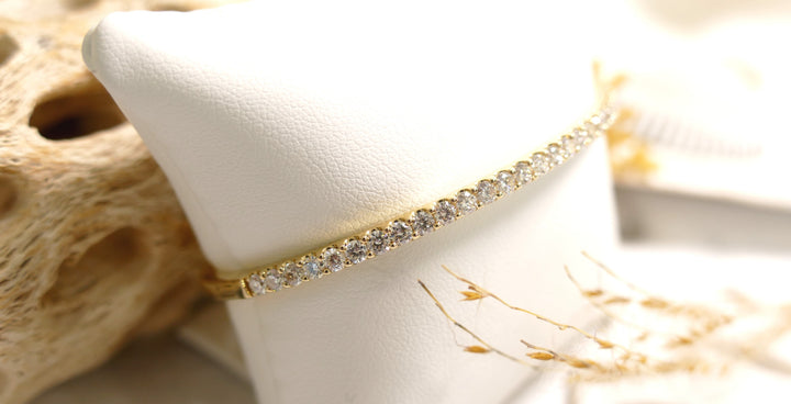 14k Yellow Gold 1.92ct Diamond Bangle