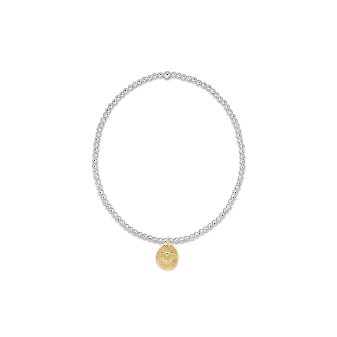 enewton - Classic Mixed Metal Love/Small Charm - 2mm - Gold-Filled Bracelet (Standard 6.25")