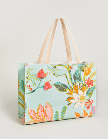 Spartina - - Tropical Floral Sea Foam Tote Accessory