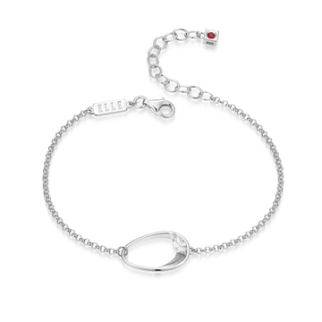 SS RHOD WHT CZ WINK CHAIN BRAC