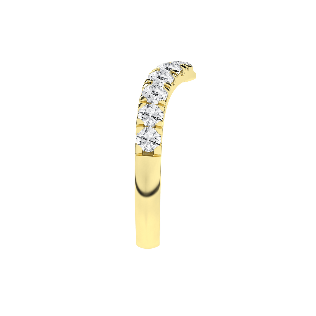 14k Yellow Gold 1ctw Round Lab Grown Diamond Curve Ring (Size 6)