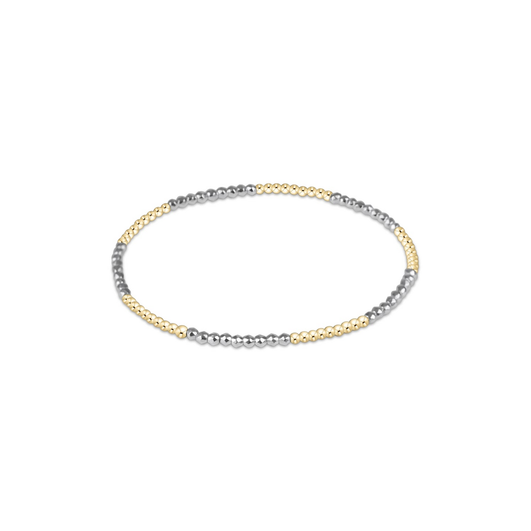 enewton - Blissful Patttern Bright Silver Hematite - 2mm - Faceted Gold-Filled Bracelet (Standard 6.25")