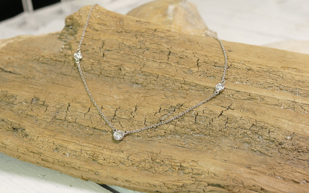 14k White Gold Lab Grown Diamond 1 ctw Necklace (18 inches)
