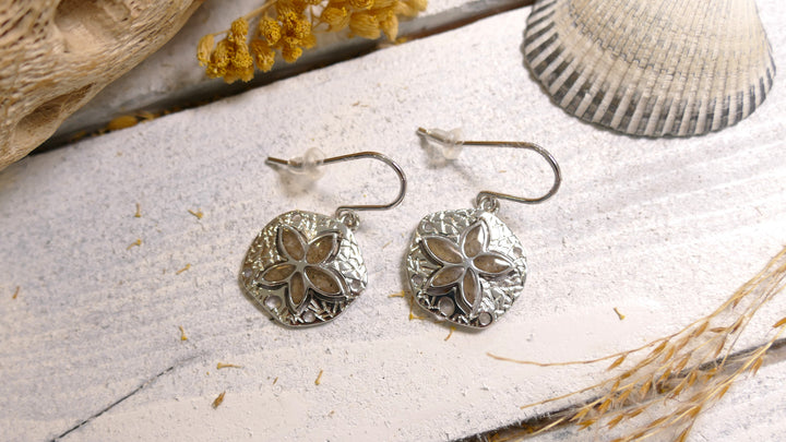 Dune - Sterling Silver - Sanddollar Ocean City Beach Sand Drop Earrings