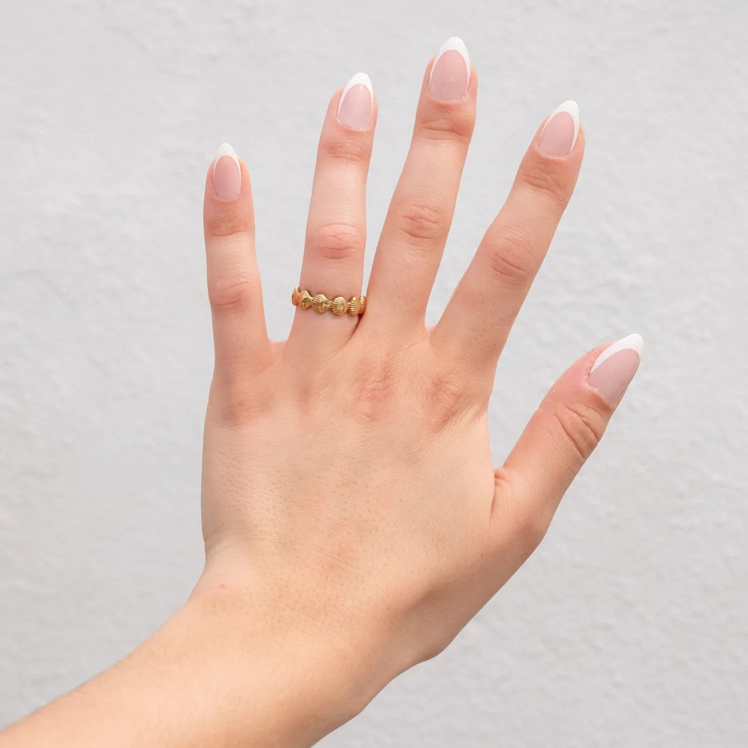 Adriana Pappas - Stainless Steel - 14K Gold Filled Seashell Ring (size 6)