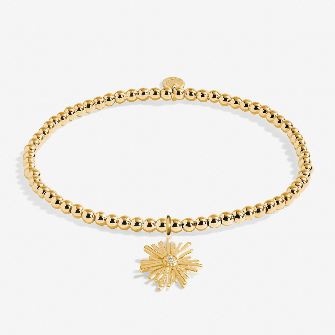 A Little & Co - Brass - Gold - Happy Retirement - Crystal Star Stretch Beaded Bracelet 6 7/8"