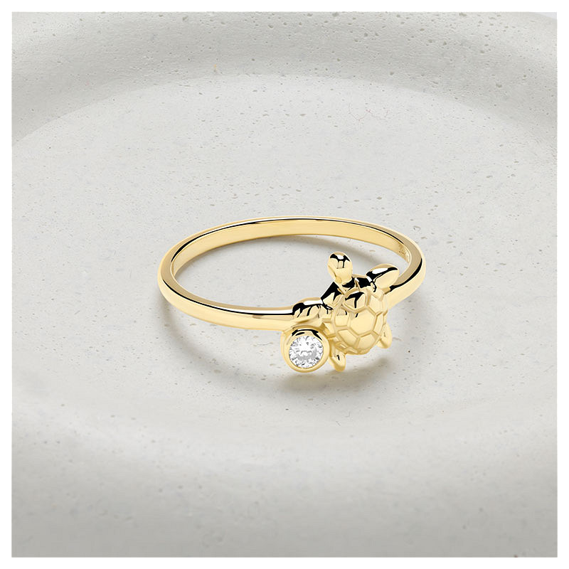 14kt Gold Lab Diamond Turtle R
