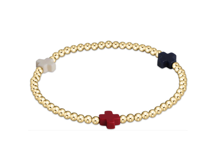 enewton - 14k gold-filled - Extends - Firecracker 3mm Signature Cross Bead Bracelet