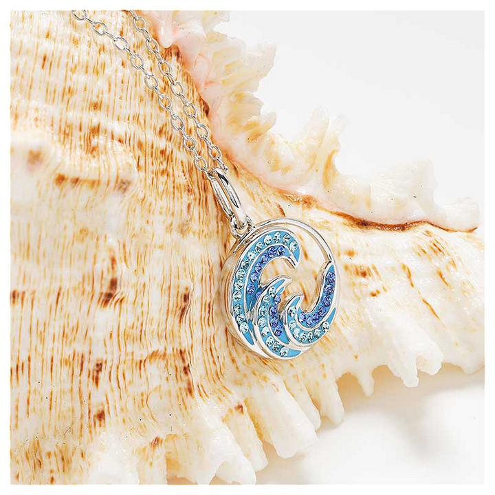 Sterling Silver Blue Crystal M
