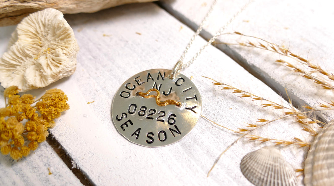 Sterling Silver - Silver Original OC Beach Badge Necklace