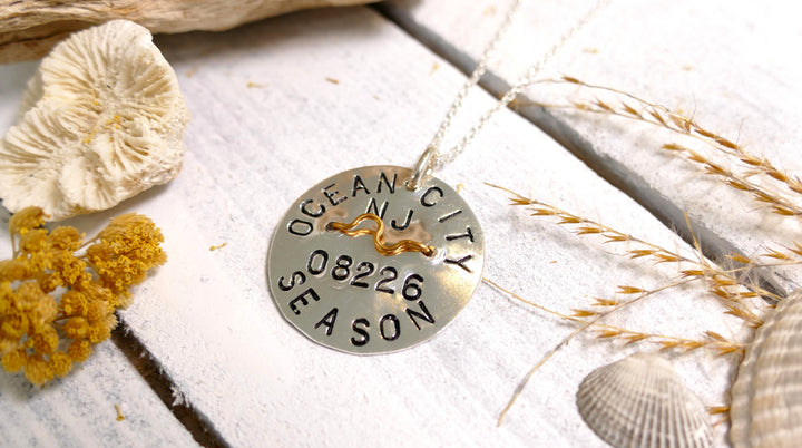 Sterling Silver - Silver Original OC Beach Badge Necklace
