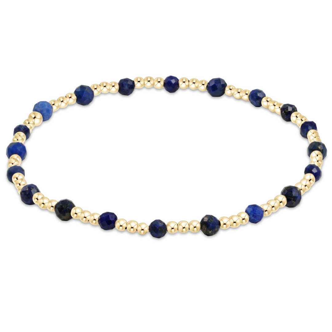 enewton - Beaded Bracelet Sincerity Pattern 3mm - Lapis Gold-Filled Bracelet (Extends 7.25")