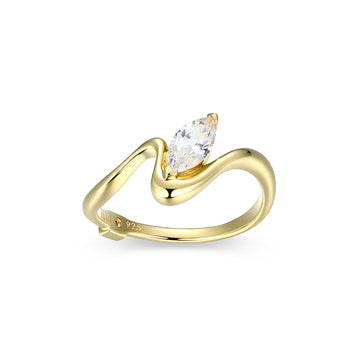 SS GP WHT CZ WINK RING SZ 8
