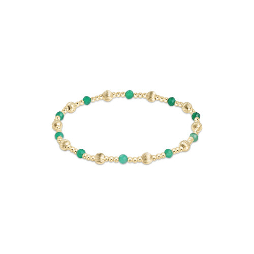 enewton - Dignity Sincerity Pattern 4mm Green Onyx Gold-Filled Bracelet (Standard 6.25")