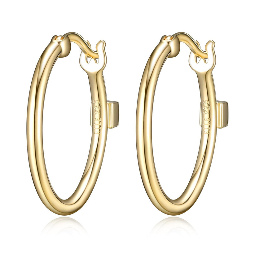 Elle - Sterling Silver - 18K Gold Plated 20mm Hoop Earrings