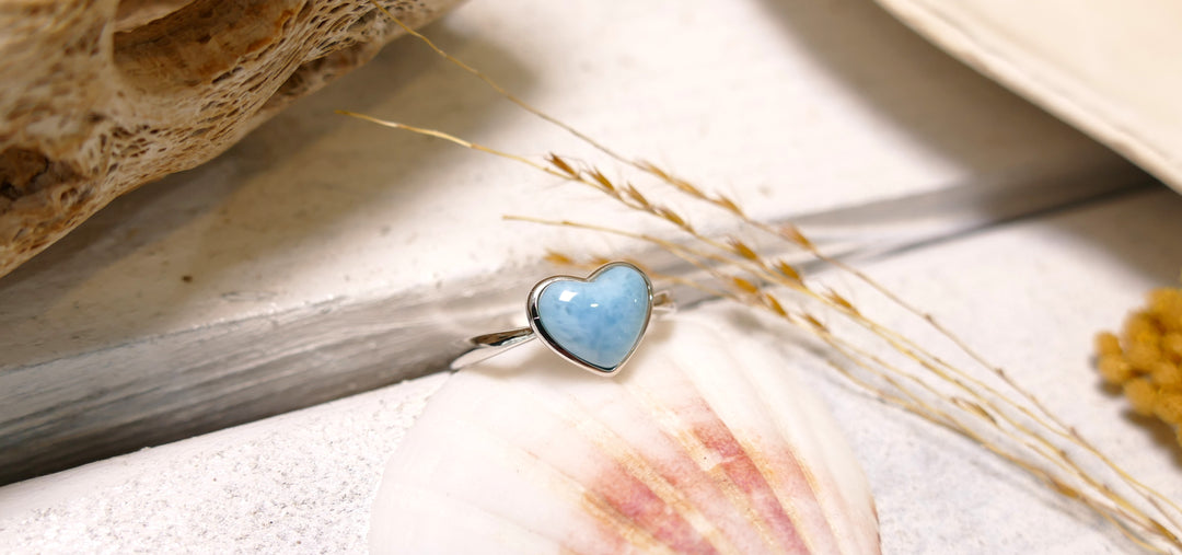 SS Larimar Heart Ring #7
