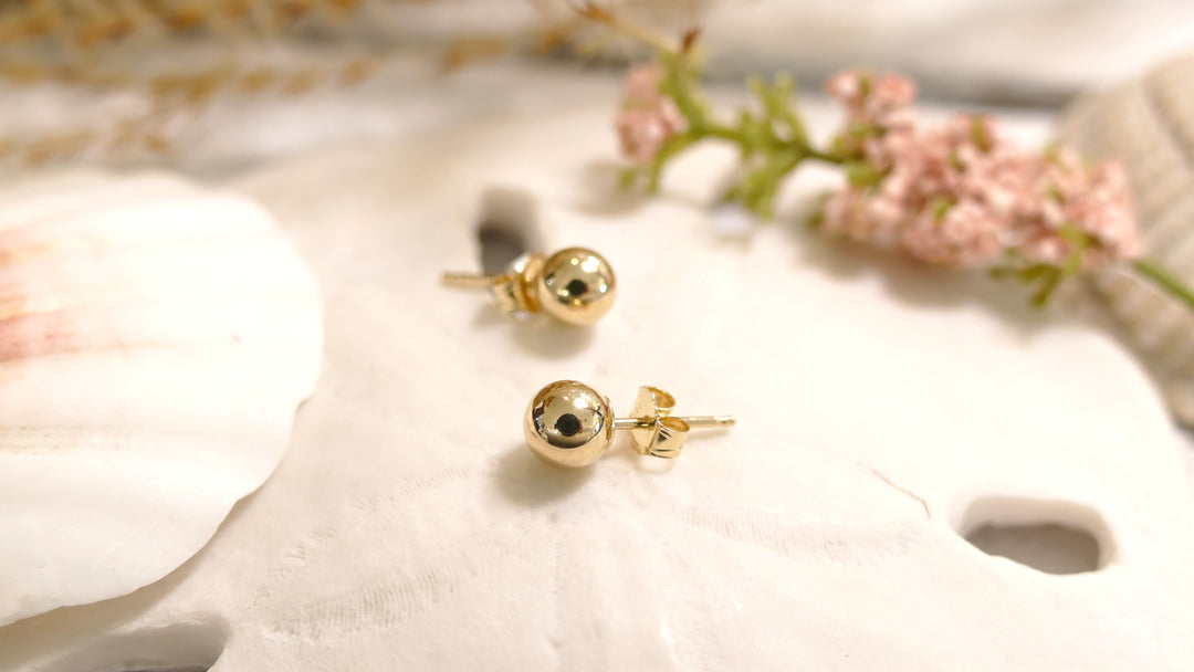 14k Yellow Gold 5mm Ball Stud Earrings
