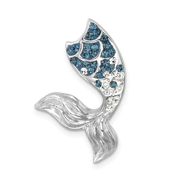 Sterling Silver Crystal Mermaid Pendant