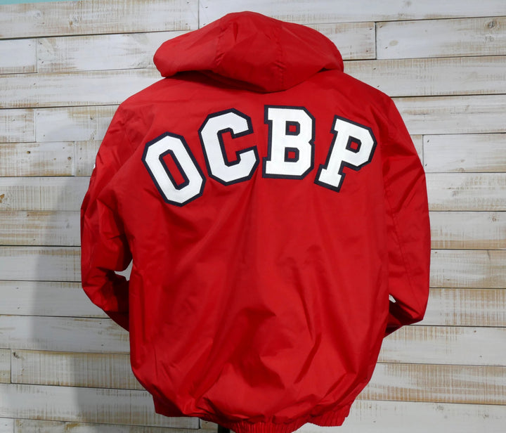 Long Sleeve Full Zip Hooded OCBP Waterproof Jacket - Red (Extra Large)