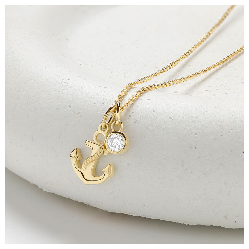 14kt Gold Lab Diamond Anchor N