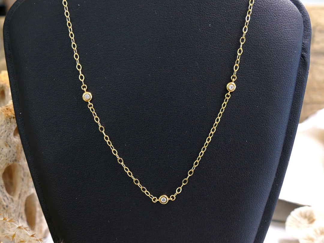 14k Yellow Gold Diamond .15ct Necklace