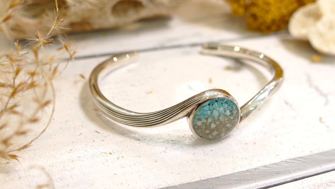 Dune - Sterling Silver - OC Sand - "Serenity Cuff" Turquoise Cuff Bracelet