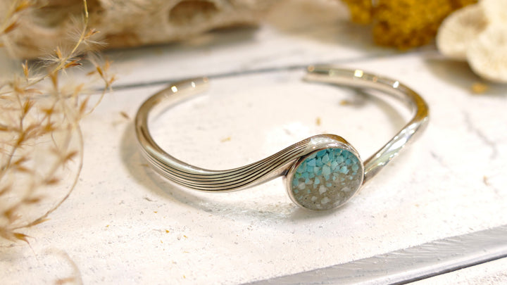 Dune - Sterling Silver - OC Sand - "Serenity Cuff" Turquoise Cuff Bracelet