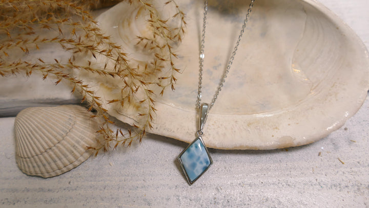 Sterling Silver Larimar Rhombus Pendant