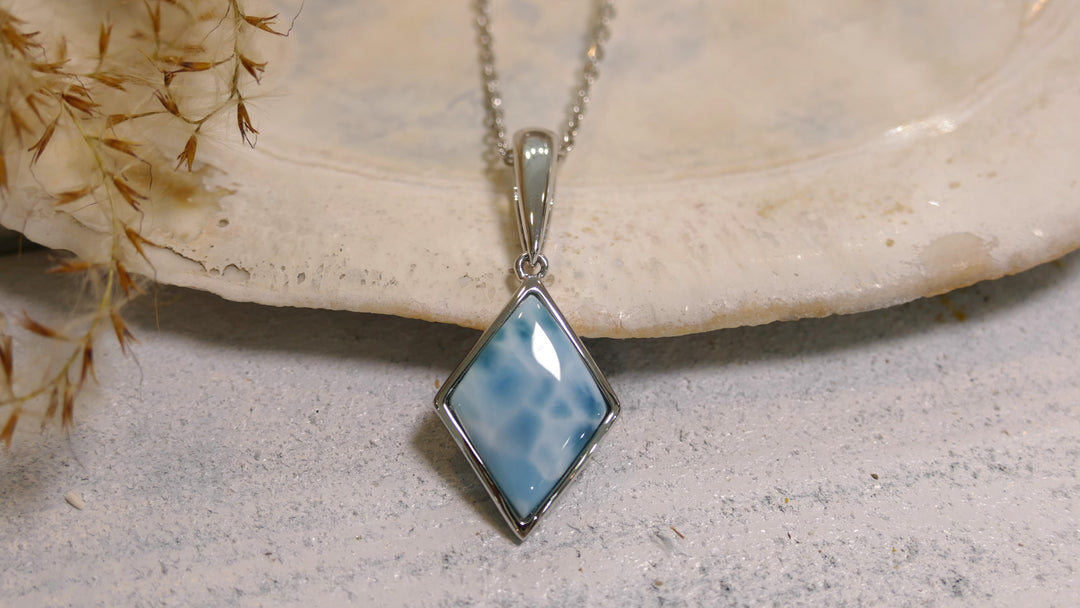 Sterling Silver Larimar Rhombus Pendant