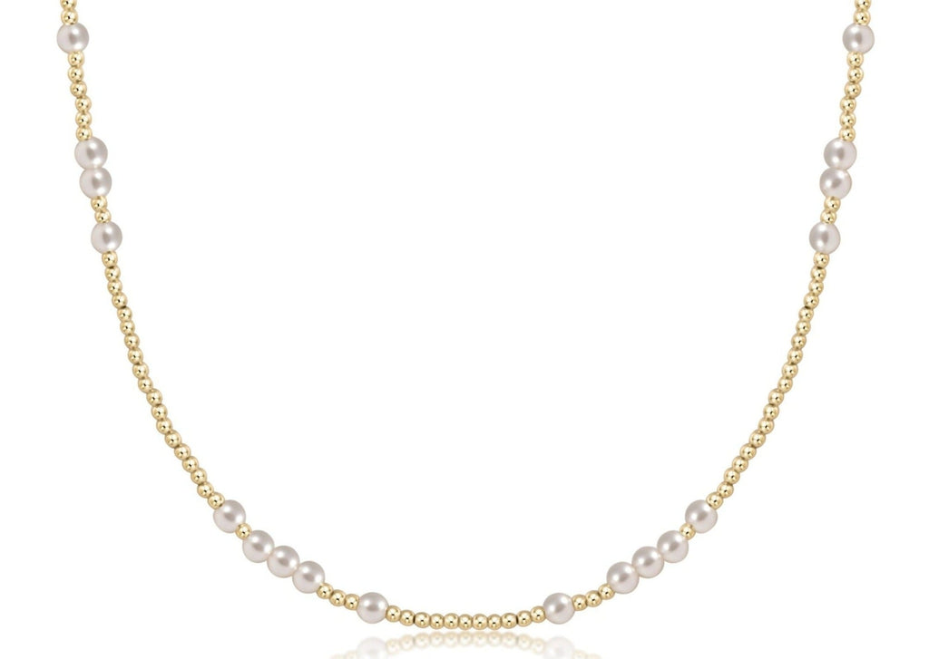 enewton - 14k gold-filled - Yellow Gold 3mm Pearl Hope Unwritten Necklace 15"